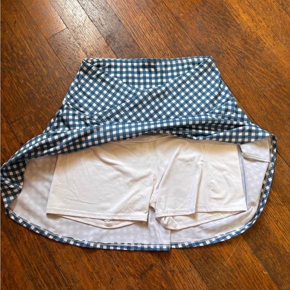 Kyodan Blue White Gingham Athletic Skort with Built-In Shorts Size PS - Picture 2 of 7